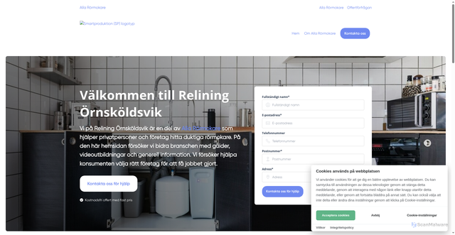 Security scan screenshot of https://xn--reliningrnskldsvik-k3be.se