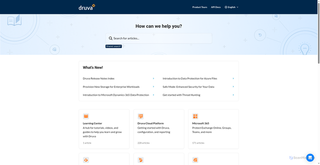 Security scan screenshot of https://downloads.druva.com