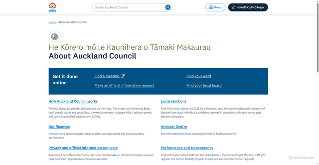 Security scan screenshot of https://new.aucklandcouncil.govt.nz/en/about-auckland-council.html
