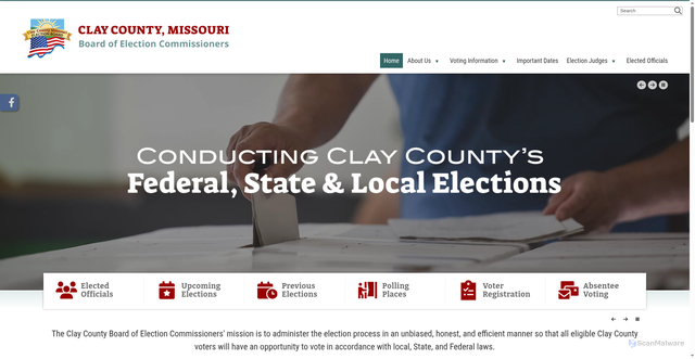 Security scan screenshot of https://www.voteclaycountymo.gov/