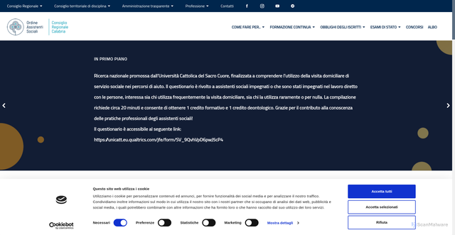 Security scan screenshot of https://www.ordascalabria.it/
