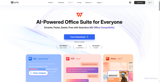Security scan screenshot of https://wps.com