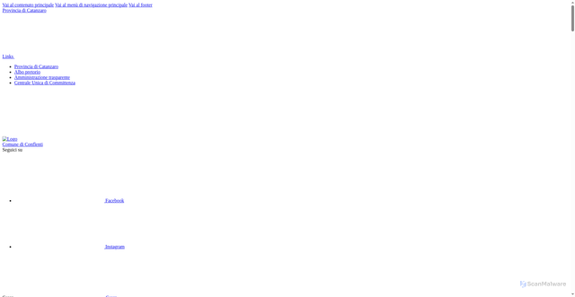 Security scan screenshot of https://www.comune.conflenti.cz.it/