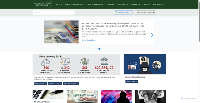 Security scan screenshot of https://ohioauditor.gov/