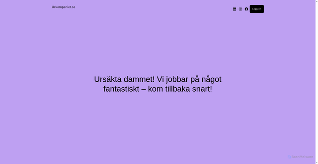 Security scan screenshot of https://urkompaniet.se