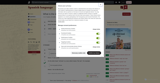 Security scan screenshot of https://spanish.stackexchange.com/questions/17470/what-is-the-difference-between-llover-and-lluvia