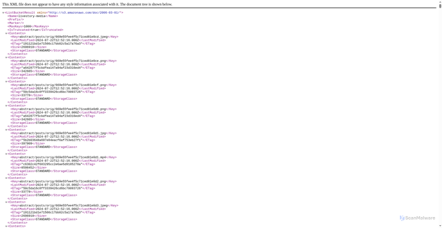 Security scan screenshot of https://mediastorage.livestory.io