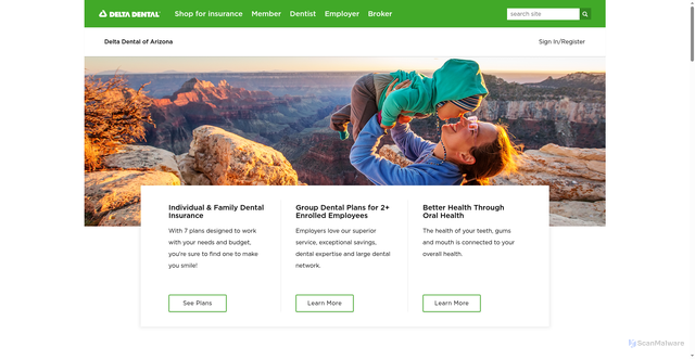 Security scan screenshot of https://www.deltadentalaz.com