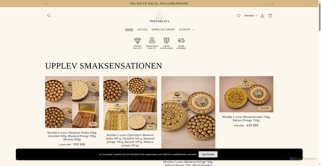 Security scan screenshot of https://thebaklava.se