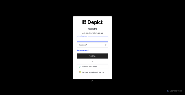 Security scan screenshot of https://app.depict.ai/