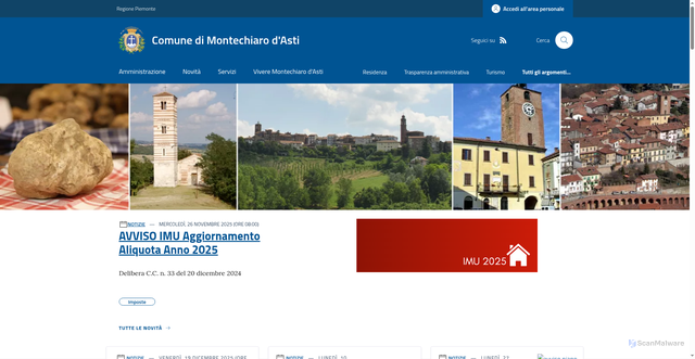 Security scan screenshot of https://www.comune.montechiarodasti.at.it/