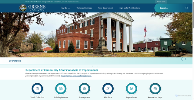 Security scan screenshot of https://greenecountyga.gov/