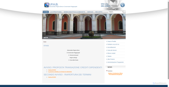 Security scan screenshot of https://www.educandatoreginaelenaeconservatoriraggruppati.it/