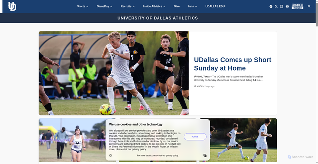 Security scan screenshot of https://udallasathletics.com/