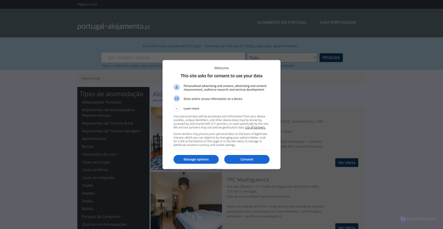 Security scan screenshot of https://portugal-alojamento.pt