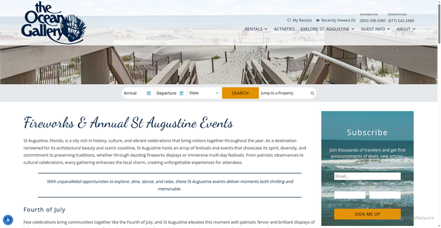Security scan screenshot of https://www.theoceangallery.com/best-places-to-watch-the-fireworks-in-st-augustine/