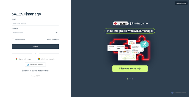 Security scan screenshot of https://app2.salesmanago.pl