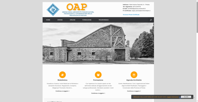 Security scan screenshot of https://www.architettipistoia.it/