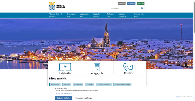 Security scan screenshot of https://www.lysekil.se/