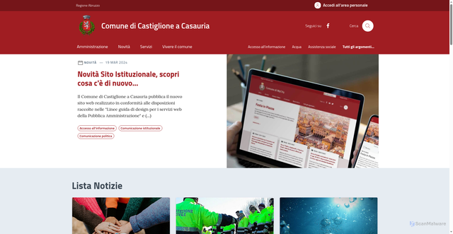 Security scan screenshot of https://www.comune.castiglioneacasauria.pe.it