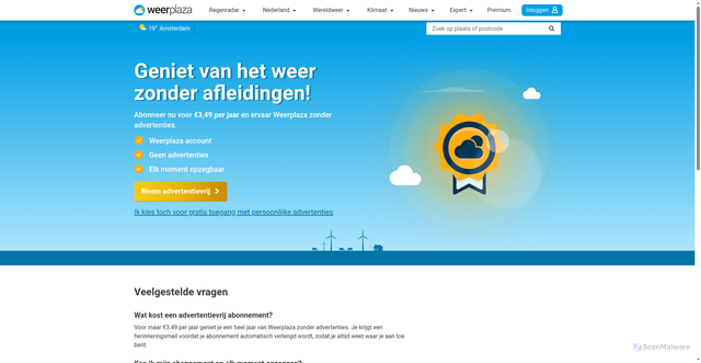 Security scan screenshot of https://weerplaza.nl