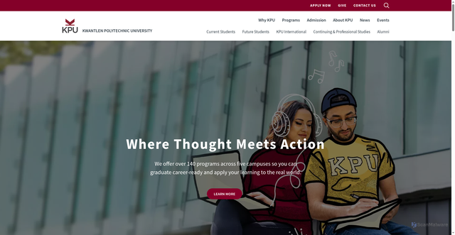 Security scan screenshot of https://kpu.ca