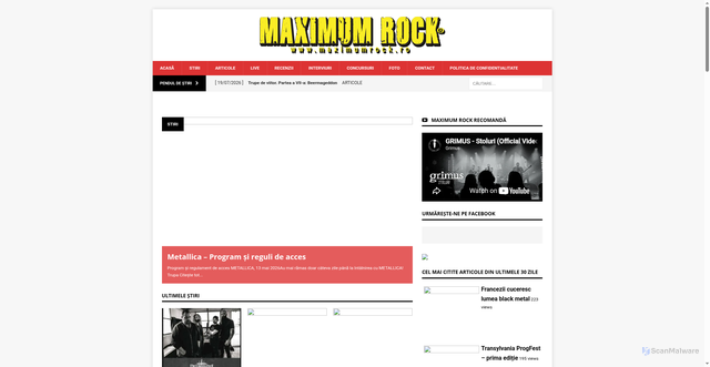 Security scan screenshot of https://maximumrock.ro