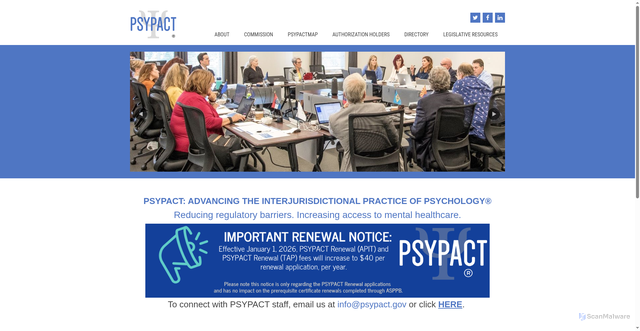 Security scan screenshot of https://psypact.gov/