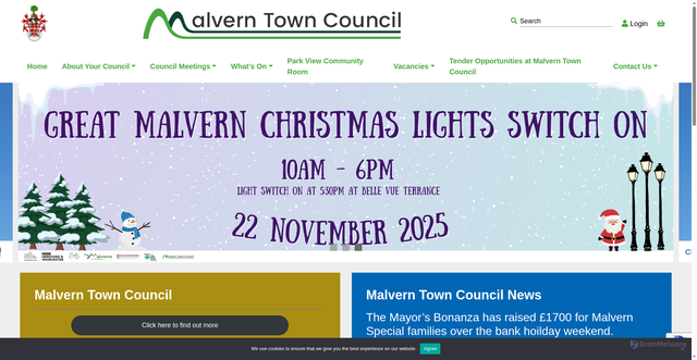 Security scan screenshot of https://www.malverntowncouncil.org/