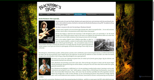 Security scan screenshot of https://blackmoresnight.co.uk/index.php/news-reviews/interviews/the-ritchie-blackmore-story