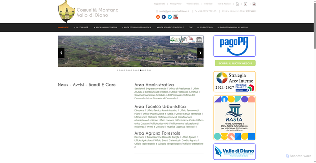 Security scan screenshot of https://www.montvaldiano.it/