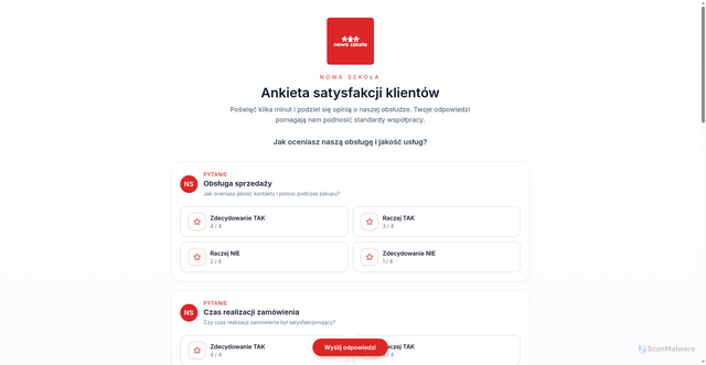 Security scan screenshot of https://ankieta-nowa-szkola.pages.dev/