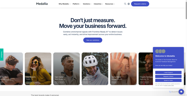 Security scan screenshot of https://medallia.com.au