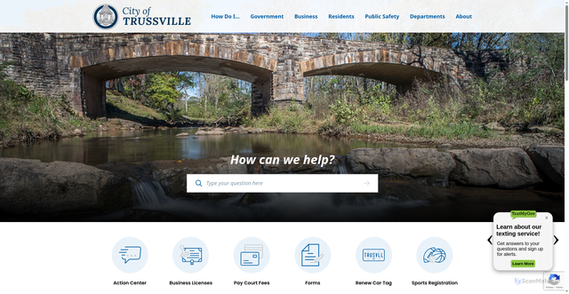 Security scan screenshot of https://trussville.org/