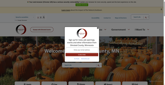 Security scan screenshot of https://www.olmstedcounty.gov/