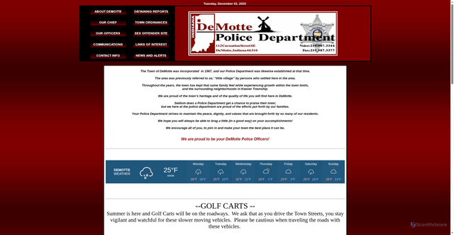 Security scan screenshot of https://demottepolice.com/