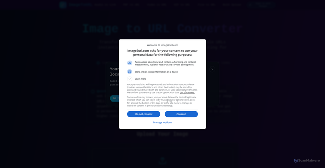 Security scan screenshot of https://image2url.com