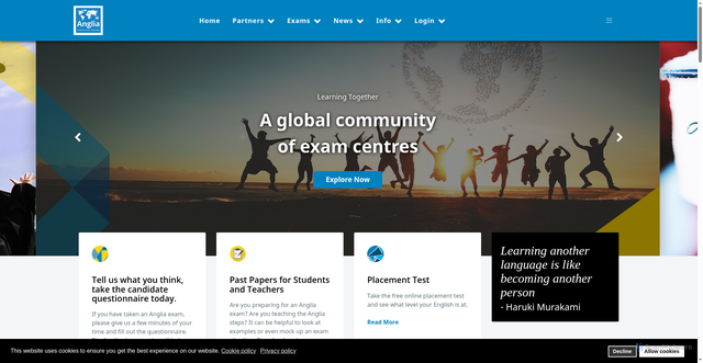 Security scan screenshot of https://www.anglia.org/