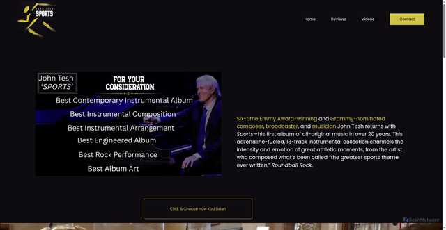 Security scan screenshot of https://www.johnteshsports.com/