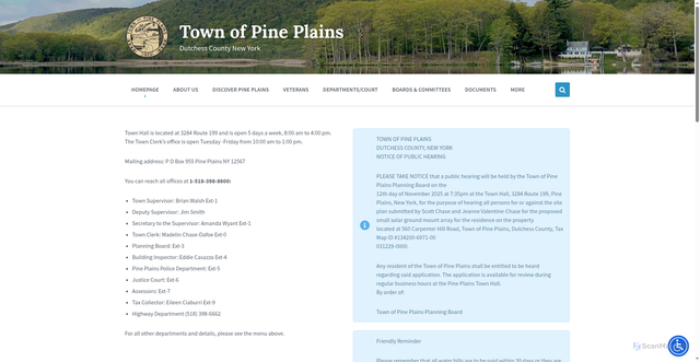 Security scan screenshot of https://www.pineplains-ny.gov/