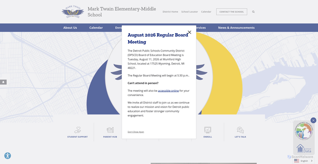 Security scan screenshot of https://twain.detroitk12.org/
