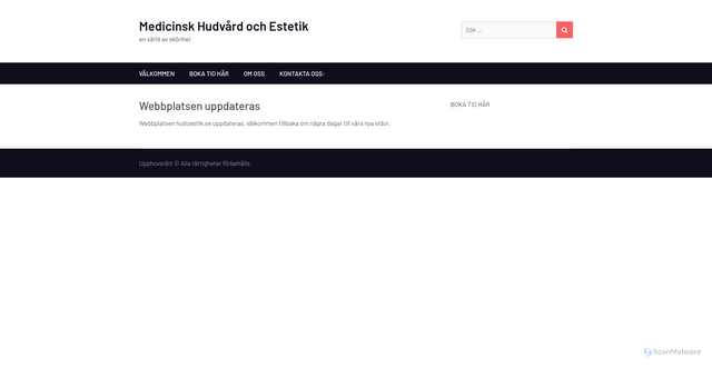 Security scan screenshot of https://hudoestetik.se