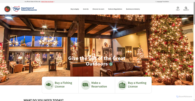 Security scan screenshot of https://ohiodnr.gov/