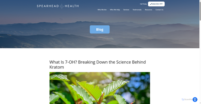 Security scan screenshot of https://spearheadhealth.com/blog/what-is-7-oh-breaking-down-the-science-behind-kratom/