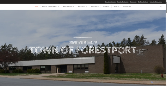 Security scan screenshot of https://townofforestport.gov/