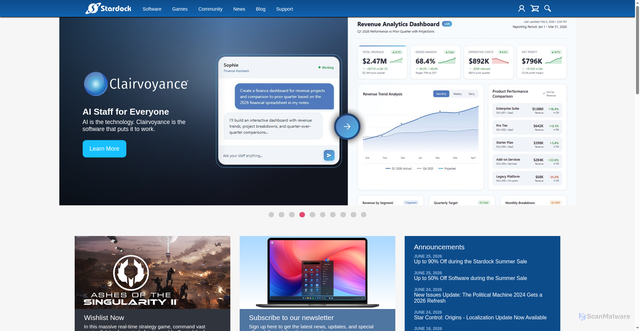 Security scan screenshot of https://stardock.com