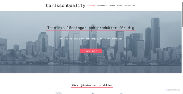 Security scan screenshot of https://carlssonquality.se