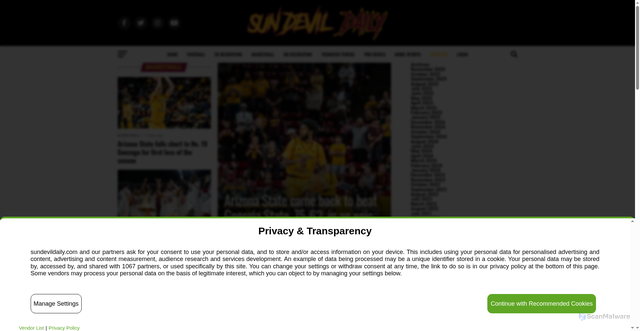 Security scan screenshot of https://sundevildaily.com/category/basketball/