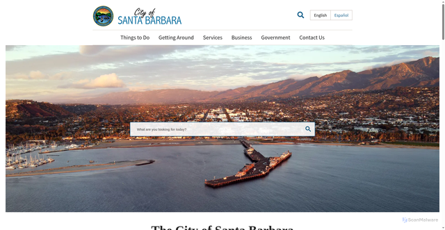 Security scan screenshot of https://santabarbaraca.gov/