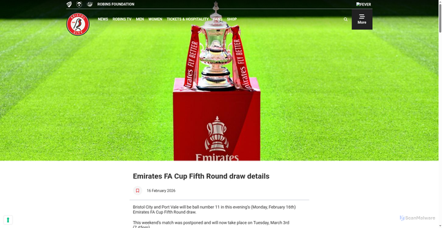 Security scan screenshot of https://www.bcfc.co.uk/city-men-news/emirates-fa-cup-fifth-round-draw-details/